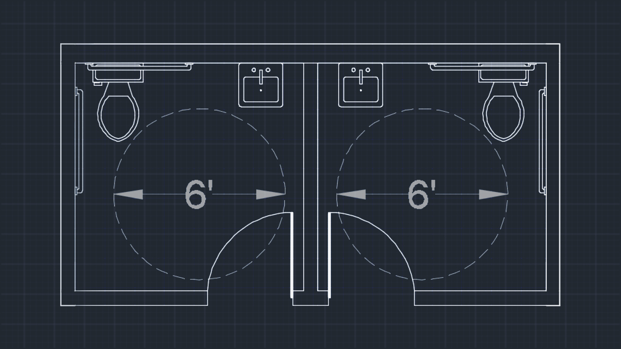 Drawing an Accessible Restroom Layout in AutoCAD | Pluralsight