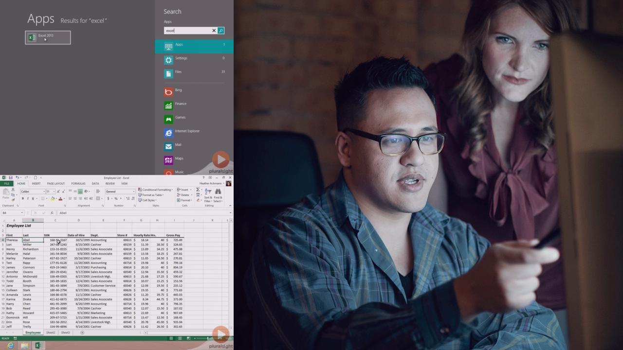 Excel 2013 Fundamentals from Pluralsight | Course by Edvicer