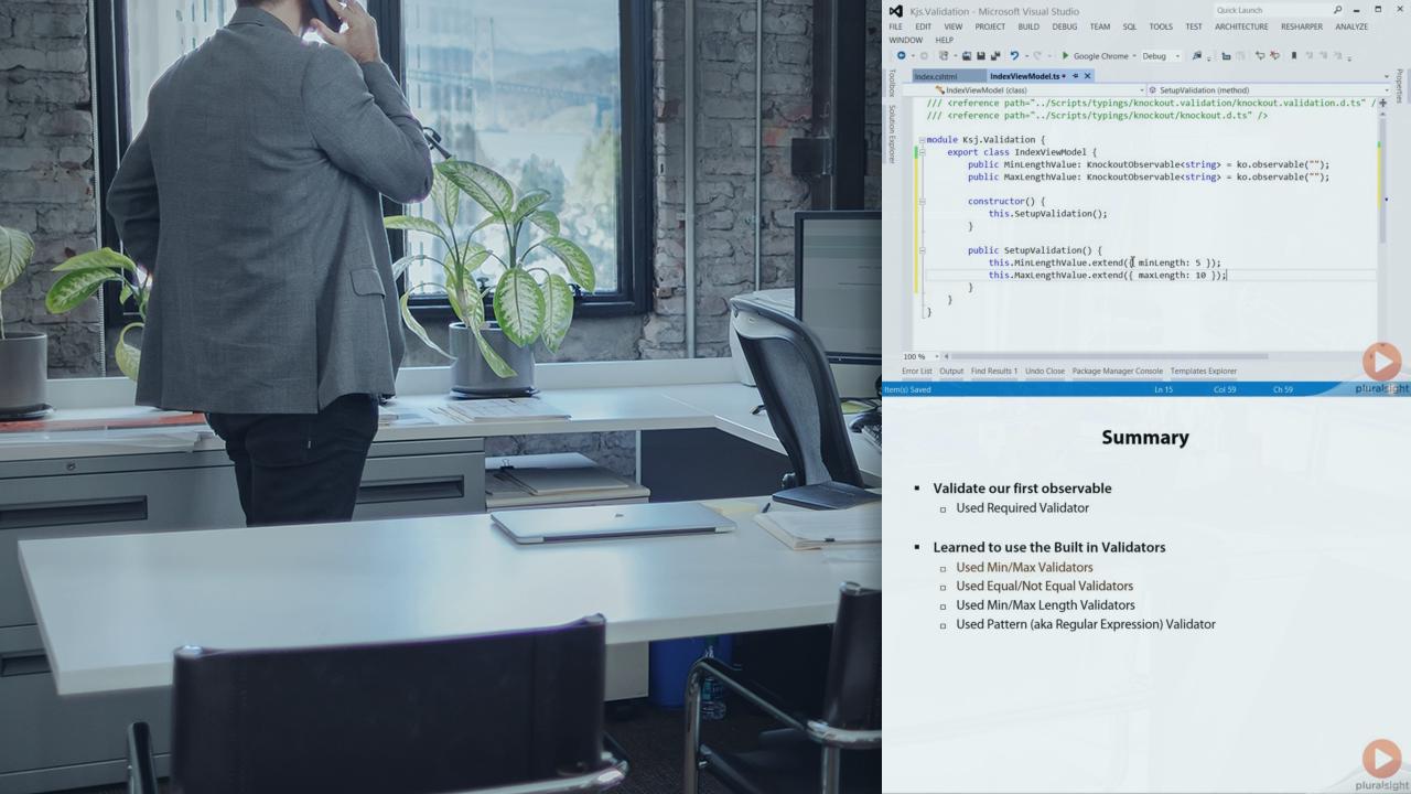 InDepth Knockout Validation Pluralsight