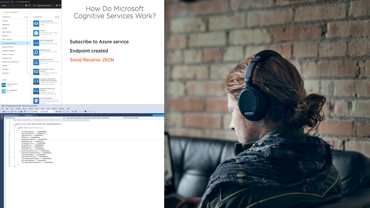 Microsoft Azure Cognitive Services: Speaker Recognition and Bing Speech API from Pluralsight | Course by Edvicer