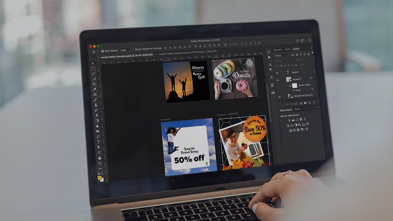 Photoshop CC Creating Social Media Graphics from Pluralsight | Course by Edvicer
