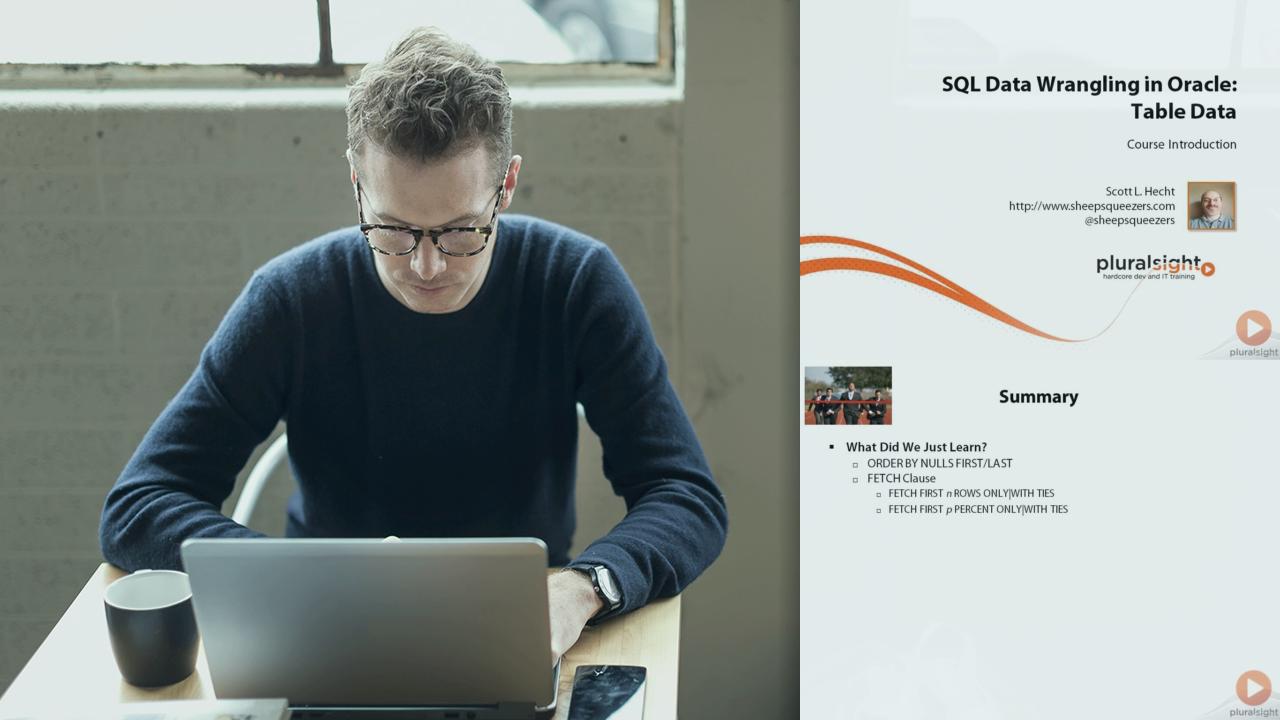 SQL Data Wrangling in Oracle: Table Data | Pluralsight